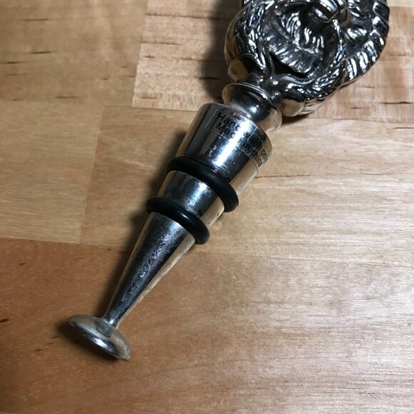 Mud Pie Silver Plated Double Sided Cast Heavy Weight Metal Lion Bottle Topper 5" - Picture 5 of 10